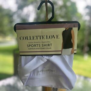 NWT-Collette Love sleeveless White Sports Shirt